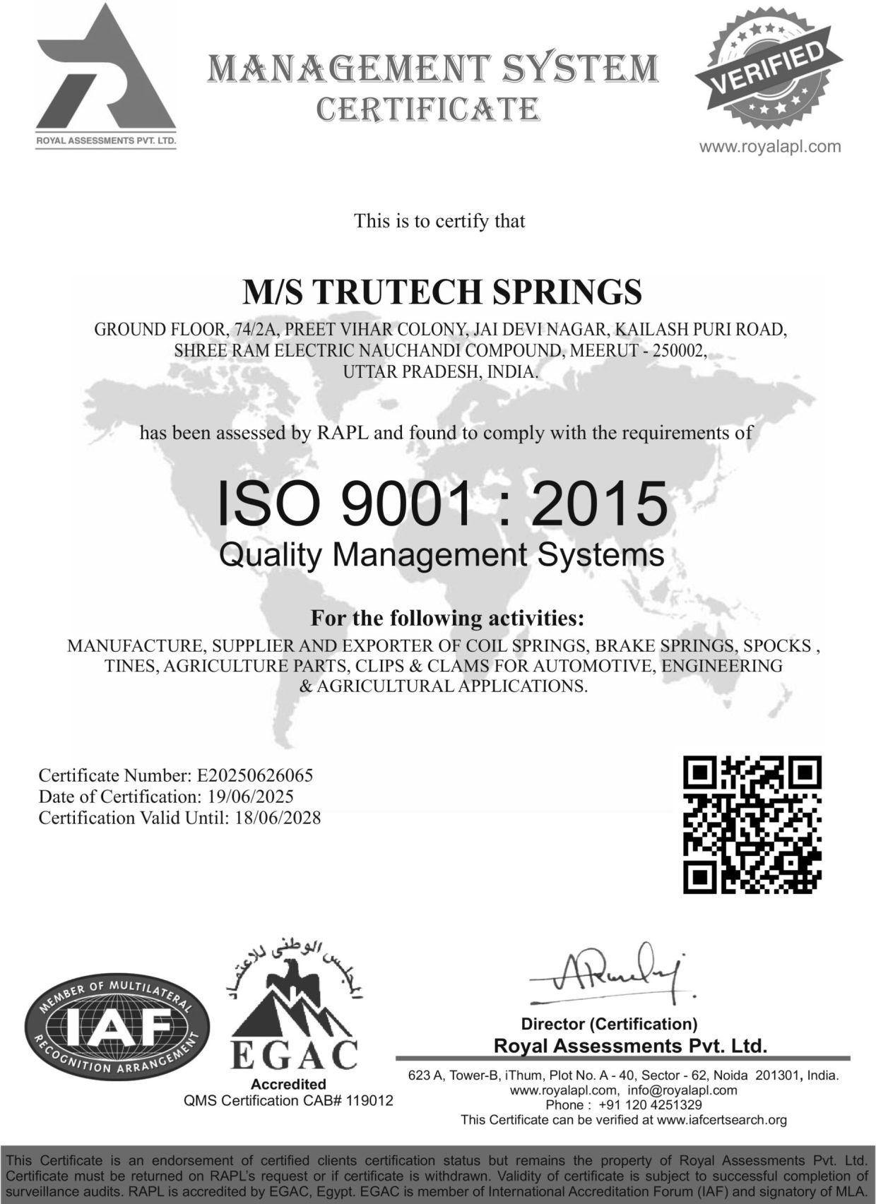 TRUTECH SPRINGS QMS